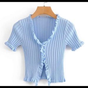 Ribbed knit cropped cardigan